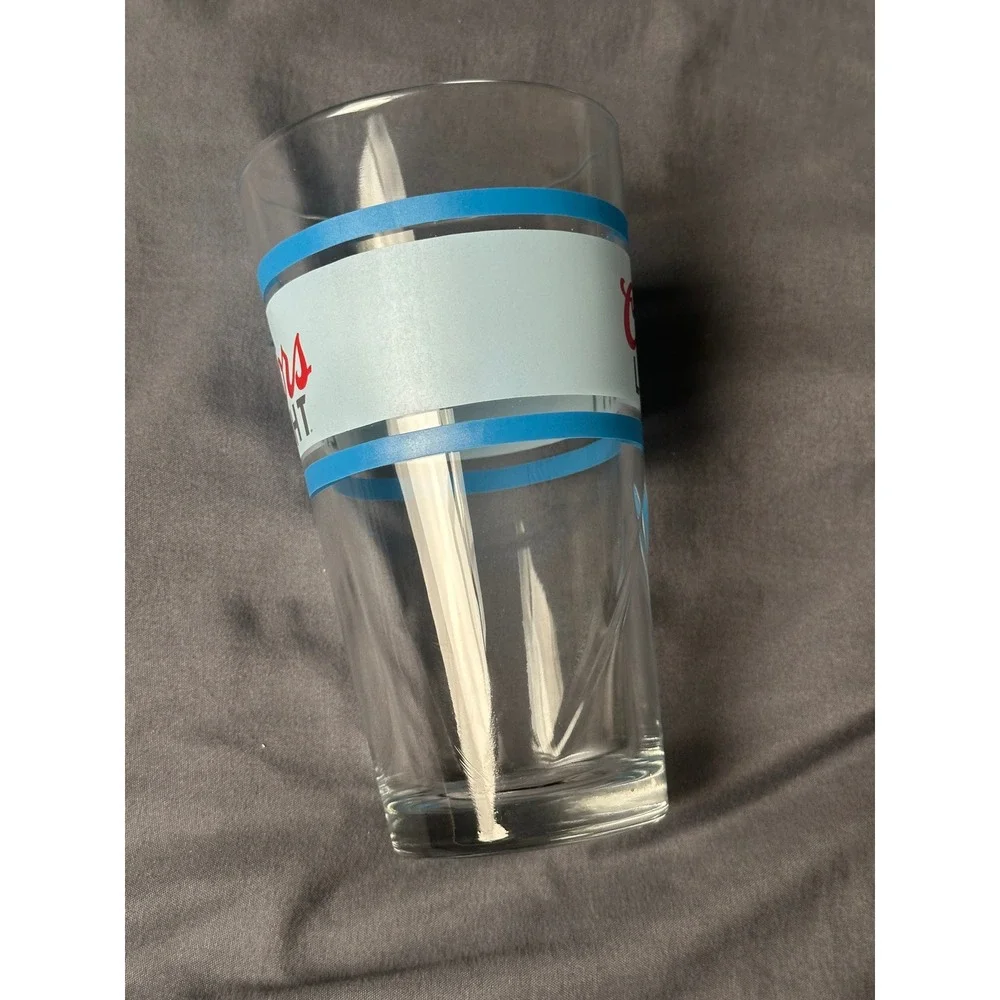Coors Light Silver Bullet Pint Glass Embossed Mountain Logo Beer Barware Clear